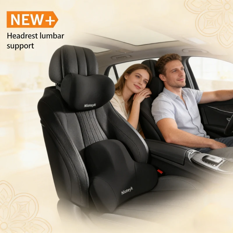 Car Accessories Nearby - 차량용 메모리폼 목베개 & 허리받침 세트,