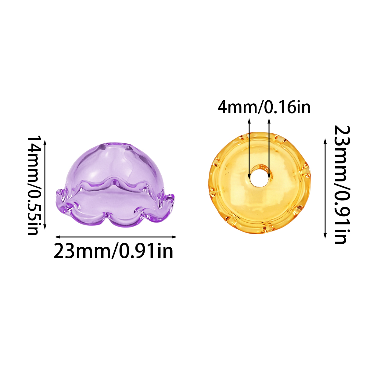2/6Pcs 23X14mm 유리 윈드 벨 비즈 다채로운 - Car Accessories Bangkok 리뷰 및 가격