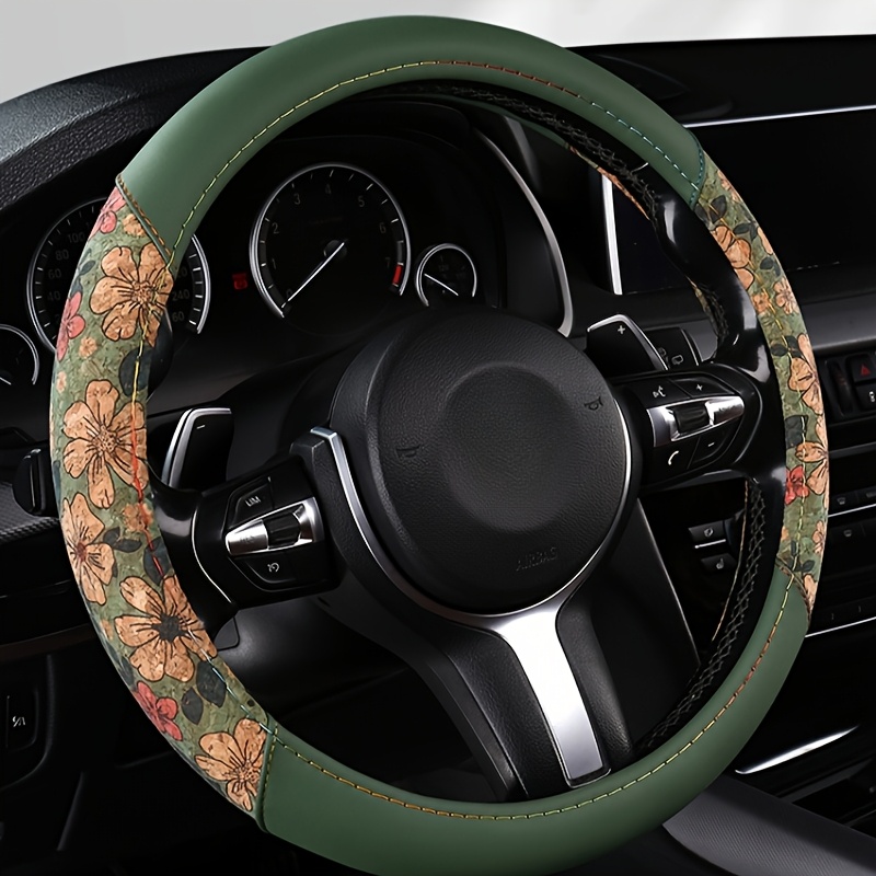 핏 코르크 프린트 나파 스티어링 휠 커버 - 빈티지 그 - Car Accessories Cork 리뷰 및 가격